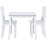 Детска Маса със Столчета, Комплект от Дърво,за Учене, Рисуване, Игра и Хранене, за Детска Стая, Бял - Image 8