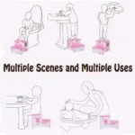 Детско Столче GINGER HOME, Дървено Стъпало на 2 Нива, Стълба за Детска Стая, розово, SUPER GIRL - Image 3