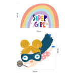 Комплект 2 броя стикери SUPER GIRL за декорация на детска стая, стена, прозорец, мебели