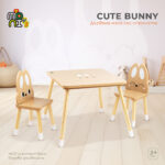 Дървена маса с 2 стола Cute Bunny - Image 2