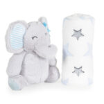 Бебешко одеяло 90/75 cm с играчка Elephant blue - Image 5