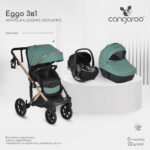 Комбинирана количка 3 в 1 Eggo Emerald-blue - Image 9