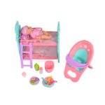 Кукла 31 см пишкаща с легло и стол за хранене 8295 - Image 10