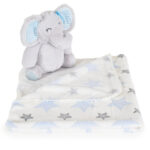 Бебешко одеяло 90/75 cm с играчка Elephant blue - Image 3