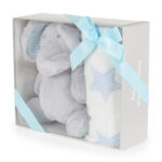 Бебешко одеяло 90/75 cm с играчка Elephant blue - Image 4