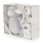 Бебешко одеяло 90/75 cm с играчка Grey bear - Image 4