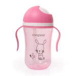 Чаша със силиконова сламка 300ML Bunny C0587 розов - Image 2