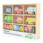 Дървен сет коли и пътни знаци TKF050 - Image 2