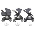 Комбинирана детска количка Macan 2в1 сив - Image 3