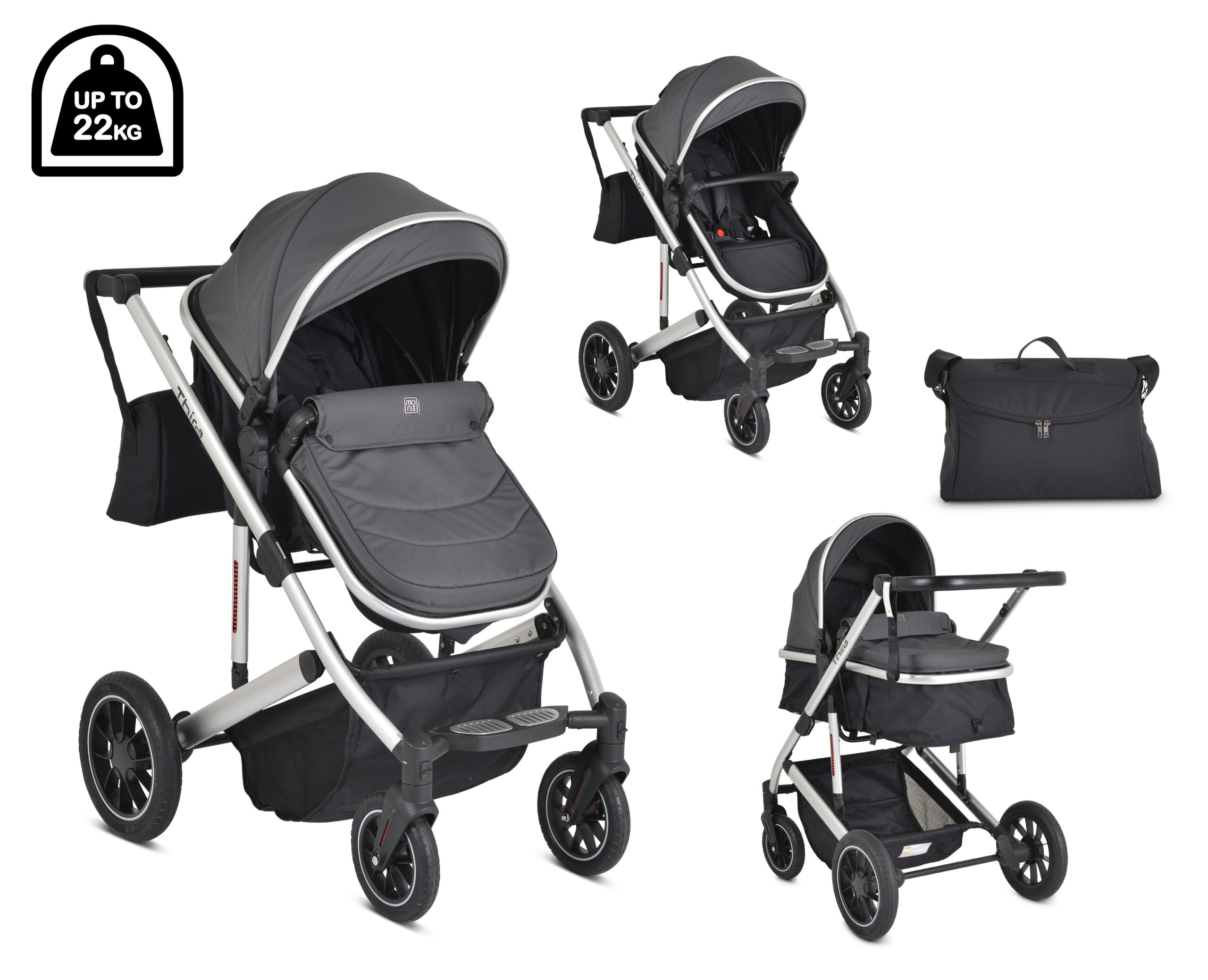 Комбинирана детска количка Thira сив