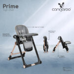 Детски стол за хранене Prime тъмносив - Image 2