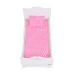 Дървена мебел за кукла - легло бяло B019 - Image 5