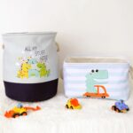 Кош за Играчки, Дрехи, Пране, Сгъваем, с Удобни Дръжки, за Детска Стая, Спалня, Дневна - Динозаври - Image 8