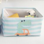 Кутия за Съхранение на Играчки, Дрехи, Козметика, Сгъваема, с Удобни Дръжки, за Детска стая, Спалня, Дневна - Динозавър - Image 3