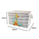 Кутия за Съхранение на Играчки, Дрехи, Козметика, Сгъваема, с Удобни Дръжки, за Детска стая, Спалня, Дневна - Жираф - Image 2