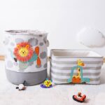 Кутия за Съхранение на Играчки, Дрехи, Козметика, Сгъваема, с Удобни Дръжки, за Детска стая, Спалня, Дневна - Жираф - Image 6