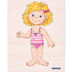 Дървен пъзел Момиче с дрешки за шиене - Image 2