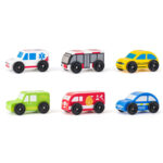 Комплект дървени коли Професионалист, 6 части