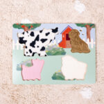 Дървен тактилен пъзел Ферма - Image 3