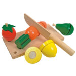 Дървени зеленчуци и плодове за рязане с дъска