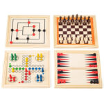 Дървен комплект класически настолни игри