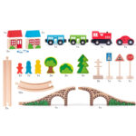 Комплект дървено влакче с релси и аксесоари, 40 части - Image 4