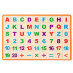 Дървена двустранна настолна магнитна дъска, с букви и цифри - Image 3