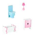 Дървена къща за кукли с LED осветление и аксесоари - Image 5