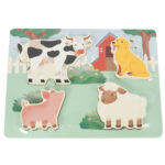 Дървен тактилен пъзел Ферма - Image 2