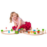 Комплект дървено влакче с релси и аксесоари, 40 части - Image 3