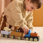 Дървено влакче с животни от фермата - Image 2