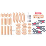 Комплект дървени релси с разклонение, 50 части - Image 2