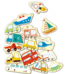 Дървени магнитни фигури Превозни средства, Hape - Image 2