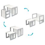 Монтесори Детска маса и Столче GINGER HOME, Дървен Комплект 3 в 1, бяло и сиво - Image 6