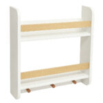 Стенна Детска Етажерка GINGER HOME – Бяла, с Рафтове и Закачалки - Image 3