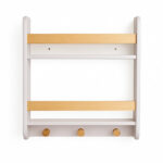 Стенна Детска Етажерка GINGER HOME – Бяла, с Рафтове и Закачалки - Image 5