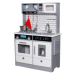 Детска Дървена Кухня GINGER HOME със Звук, Светлина, Бяла W10C493J - Image 3