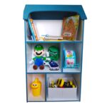 Детска етажерка GINGER HOME - Къщичка MONSTER, Синя за съхранение на играчки и книжки - Image 7