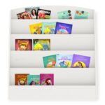 Детска Етажерка GINGER HOME, Органайзер с Рафтове за Книжки и Списания, Дървена, Бяла, 80х30х80 см. - Image 4