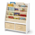 Детски Дървен Органайзер 2 в 1, Етажерка за Книжки и Кутии за Съхранение на Играчки - Image 3