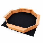 Детски дървен пясъчник GINGER HOME – 8-странен модел с 4 седалки, 134.5×134.5 см - Image 4