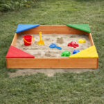 Детски дървен пясъчник GINGER HOME с 4 седалки – 90x90 см, за двор и градина - Image 8