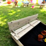 Голям Дървен Детски Пясъчник с Пейки и Защитен капак – GINGER HOME, 157×157×21 см - Image 8