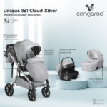 Комбинирана количка 3 в 1 Unique Cloud-Silver - Image 2