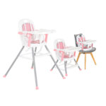 Детски стол за хранене Amaretti 3в1 розов