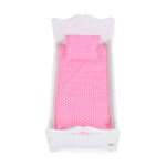 Дървена мебел за кукла - легло бяло B019 - Image 10