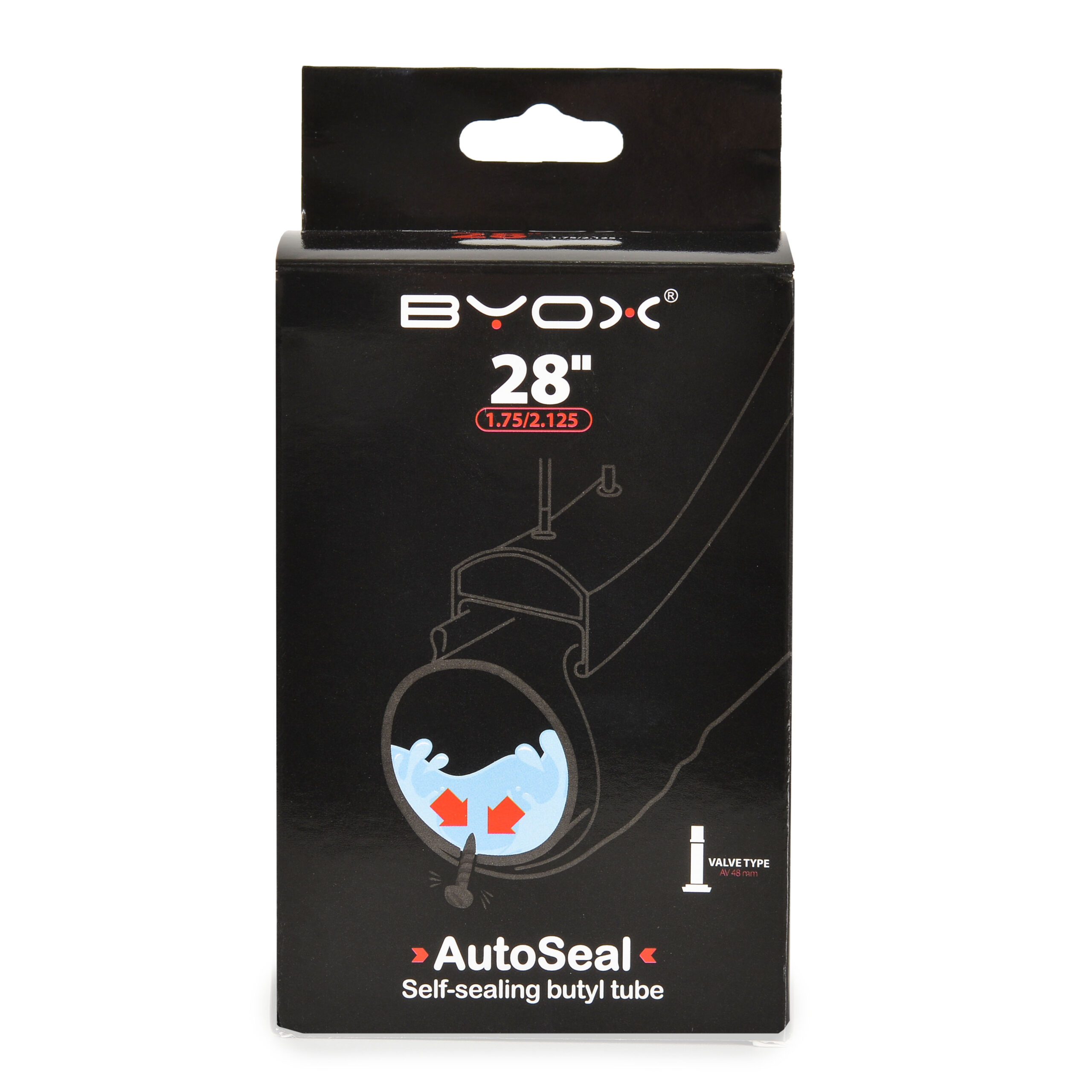 Вело вътрешна BYOX AutoSeal 28 х1.75/2.125 48мм