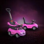 Кола за бутане с дръжка Rider 208 розов - Image 2