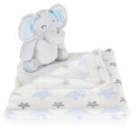 Бебешко одеяло 90/75 cm с играчка Elephant blue - Image 3