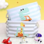 Кутия за Съхранение на Играчки, Дрехи, Козметика, Сгъваема, с Удобни Дръжки, за Детска стая, Спалня, Дневна - Динозавър - Image 6